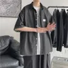 Camicie casual da uomo Jeans di alta qualità da uomo per le tendenze della moda estiva 2022 Abbigliamento Harajuku Adolescenti Camicia di jeans azzurra oversize Streetwea