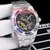 Luxury Gold Fashion Skeleton Frosted Mens Watch 1546841mm Automatic Movement Ice Out Diamond Watch Folding Buckle Strap Christmas Gift8414700