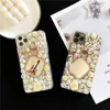 Luxury Diamond Flower butterfly Mirror Cases For iPhone 13 12 mini 11 Pro Max X XR XS Max 7 8 Plus TPU back Cover