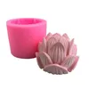 Stampo per aromaterapia 3D Forma di fiore di loto Silicone Fai da te Forma di candela Stampo per sapone Forniture per decorazioni per torte 220622