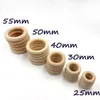 Незаконченные сплошные деревянные кольца DIY 15-125 мм натуральное деревянное кольцо для макраме деревянных обруч