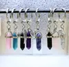 Correntes -chave de pedra natural Keyring Key titular Boho Jewelry Carchain 8 STLYE CORES PARA MAN MULHER