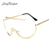 Sonnenbrille LongKeeper Randlos Gold Klar Männer Frauen Marke Designer Großen Rahmen Sexy Sonnenbrille Lunette FemmeSunglasses