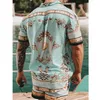 Tute da uomo Moda Camicia hawaiana Set Stampa da uomo Manica corta Estate Casual Floreale Spiaggia Due pezzi Set da uomo S-3XLUomo