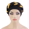 Nowy afrykańskie cekinowe błękitne turban automatyczne żelki aso okefor headtie kobiety plisowana czapka designerka prasowa maski do włosów akcesoria do włosów