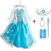 Elsa Dress Girls Summer Jurk Princess Cosplay Kostuumjurken voor kinderen Kerst verjaardag Fancy Party Party Vestidos Menina 220707