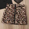 Citgeett Summer Kid Toddler Baby Girls Clothes Lace Tops Leopard kjolklänningar Autumn Outfit Set 1-6y J220711