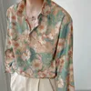 Women's Blouses & Shirts Vintage Floral Full Printed Long Sleeve Button Up Shirt Women Tops Casual Korean Harajuku Men Spring Plus Size Beac