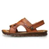 Cowhide Leather Sandals Men Slippers Genuine Male Summer Shoes Outdoor Casual Beach 1