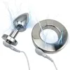 Electro Heavy Scrotum Ring Stretcher Magnetic Cock Stainless Steel Anal Plug Male Ball Pendant Therapy Massager sexy Toy Men6201999