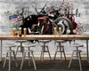 Niestandardowa tapa 3D Mural retro nostalgiczny motocykl tła ścienne murale dekoracja malowanie sypialni salonu