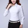 Kvinnors blusar skjortor Summer Stor storlek Chiffon Slim Female White Shirt Långärmad overall Professionell kortärmad kvinnor W453