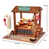 Creative Chinese Style Style House Woode Handmonterad Street View Theatre Diy Ornament Food and Play Model Toys