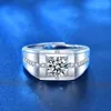 2CT 100% Moissanite Diamond Ring for Men 18k Yellow Gold Wedding Band Bridel Jewelry S925 Sterling Silver Wholesale GRA