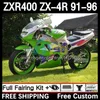 Kawasaki Ninja ZX4R ZXR 400 CC 400CCのABSボディキット1992 1993 1995 1995 1995 1995 1995 1995 1995 1996 Cowling 12DH.41 ZXR-400 BODYWORK ZX 4R ZXR400 91 92 93 94 95 96 FAIRING GREEN BLACK