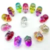 Hänghalsband hela modeglasskalle plätering kristall regnbåge charm ornament smycken tillbehör födelsedagspresent 10 st233j