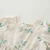 Spädbarnsflickor Jumpsuit Koreansk stil Kort ärm Bomull Floral Tryck Baby Girl Bodysuits Baby Girls Clothes For Summer G220521