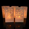 510Pcs Romantic Hollow Out Paper Lantern Heart Tea Light Holder Candle Bag For Valentine Party Out Door Wedding Decoration 220527
