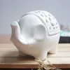 Good Luck Elephant Candle Holder Lucky Tea Light Holder Hollow White Ceramic Figurines Decorative Crafts Wedding Favors