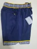 2022 Team Basketball Shorts City Navy Vêtements de sport de course avec poches zippées Taille S-XXL Mélange Match Commande de haute qualité