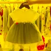 女の子のドレスファッションスプリング幼児の赤ちゃんの女の子パッチワークチュールカジュアルサマー服プリンセス