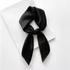 Шелк -атласный шарф женщин сплошной 70 см галстук на шей