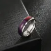 Anel de mudança de cor 6mm aço inoxidável temperatura sensível casamento banda humor anéis moda tendência classic9289833