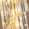 Grande lampadario di cristallo Lampade a sospensione rotonde a LED Lampade da soffitto nere/oro Base per scale Loft Lobby Villa Living Room Decor