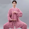 Ropa étnica estirado algodón tai chi atuendo de uniforme de wushu disfraces de rendimiento chino