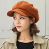 Visors feminino Autumn Artista do Autumn Cap Octogonal Wool Blend Boy Boy Peaked Hats Style French Style Vintage Unissex Beret Beanie Hatvisors