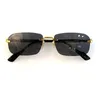 New Fashion Sunglasses 1221O Square Lens Rimless K Gold Plating Simple and Versatile Style Summer Outdoor Uv400 Protection Glasses