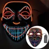 Masque facial lumineux Décorations d'Halloween Glow cosplay masques coser matériau PVC LED Lightning femmes hommes costumes pour adultes décor à la maison FY9585