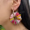 Orecchini a cerchio di metallo per donne colorblock Orecchini a goccia rotonda geometrica di alta qualità gioielli fatti a mano alla moda di alta qualità