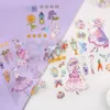 Gift Wrap 4PCS/Bag Japanese Cartoon Girls Die Cut PET Stickers DIY For Scrapbooking Po Journal Phone Case Waterproof LabelGift GiftGift