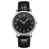 Нарученные часы пара смотрите Relogio Masculino кожаный ремешок Big Dial Forist Simple Men Feminino Quartz мужские часовые часы
