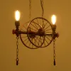 Подвесные лампы ретро люстра промышленного светового бара столовая Американское железное колесо для водопроводной трубы флама