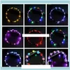 Другое Aessoriesflashing Led Hairbands Strings Glow Flower Crown Ободки Light Party Rave Цветочные гирлянды для волос Светящийся венок