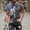 T-shirts pour hommes 3D T-shirt imprimé col rond respirant à manches courtes Est Summer 2022 Chemise de personnalité créative surdimensionnée mâle T