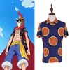 Fritidsskjortor för män Monkey D. Luffy skjorta med tryck för män Anime One Piece Blomma Kortärmade Toppar TeesHerr
