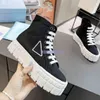 Çift Tekerlek Tasarımcı Sneakers Yüksek Üst Naylon Gabardin Ayakkabı Moda Platformu Eğitmenler Lüks Açık Sneaker Üçlü Kalın tabanlı Ayakkabı