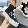 Double Wheel Designer Sneakers High Top Nylon Gabardine Shoes Fashion Platform Trainers Luxury Outdoor Sneaker Triple Thick bottom Shoe