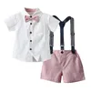 Kinderen Casual Shorts Sets Mode Korte Mouw T-shirt   Bretherts Gentleman Pas Pasgeboren Zuigelingskleding