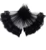 Sexy Floral Lace Short Gloves Ruffled Sheer Tulle Women Bridal Wedding Gloves Party Fancy Costumes Fake Female Sleeves