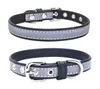 Night Reflective Dog Collars PU leather Soft padded Puppy Cat Pet Collar 6 Colors for Small Medium Large Dogs
