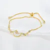 Nouvelle mode réglable pull-out shell lune bracelet femmes bijoux coréen luxe 18k plaqué or haut de gamme tempérament bracelet accessoires