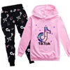 100170cm Tiktok tiktok enfants 039s pull à capuche pantalon 2 pièces ensemble ph159512451609