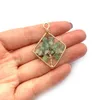 Natural Cristal Stone Beads Encantos Arame Envolvido Árvore de Vida Pingente para Jóias Fazendo Chakra Reiki Cura Ametista Verde Aventurine Pingentes Atacado