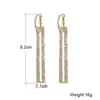 Baumeln Kronleuchter Kristalle Rechteck Lange Tropfen Ohrringe Für Frauen Geometrische Weibliche Hochzeit Schmuck Hängen OhrringeDangle