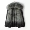 Winter Jacket Men Warm Parka Real Fur Coat Long Jackets Hoodies Raccoon Fur Collar Thickening Tops Plus Size M-5XL Windbreakers Outerwear Overcoat