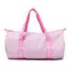 Seersucker Duffle Bag Striped Travel Handbag Large Capacity Drum Bag With Handle Portable For Vacation Holiday Supplies